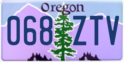 OR license plate 068ZTV
