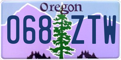 OR license plate 068ZTW