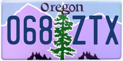 OR license plate 068ZTX
