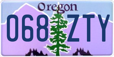 OR license plate 068ZTY