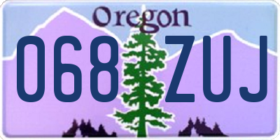 OR license plate 068ZUJ