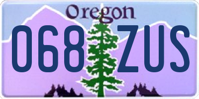 OR license plate 068ZUS