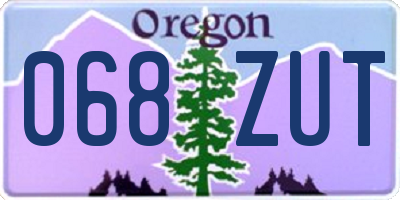 OR license plate 068ZUT