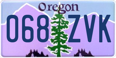 OR license plate 068ZVK