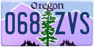 OR license plate 068ZVS