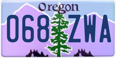 OR license plate 068ZWA