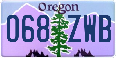 OR license plate 068ZWB