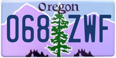 OR license plate 068ZWF