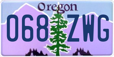 OR license plate 068ZWG