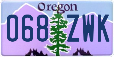 OR license plate 068ZWK