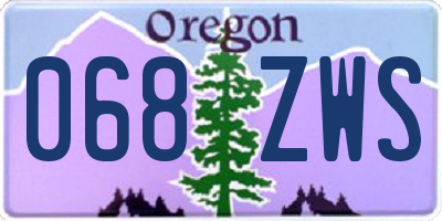 OR license plate 068ZWS