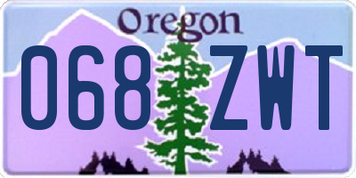 OR license plate 068ZWT