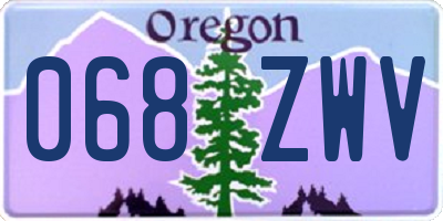 OR license plate 068ZWV