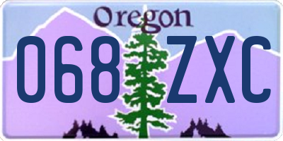 OR license plate 068ZXC