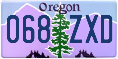OR license plate 068ZXD