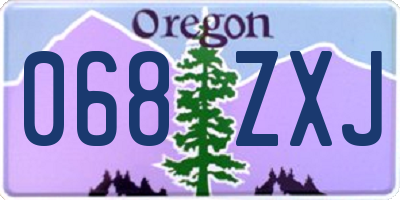 OR license plate 068ZXJ
