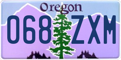 OR license plate 068ZXM