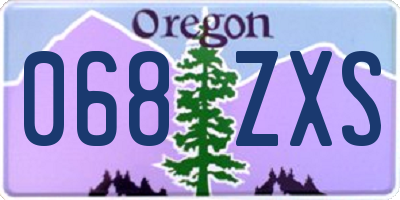 OR license plate 068ZXS