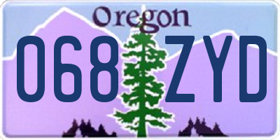 OR license plate 068ZYD