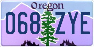 OR license plate 068ZYE