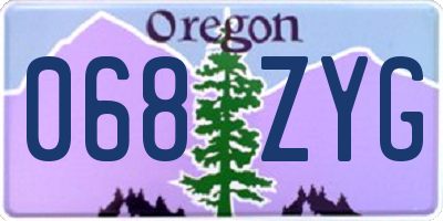 OR license plate 068ZYG