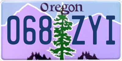 OR license plate 068ZYI