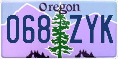 OR license plate 068ZYK