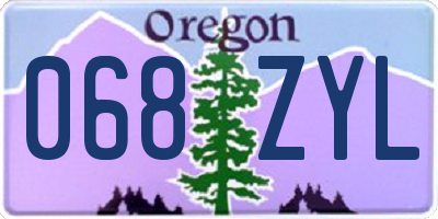 OR license plate 068ZYL