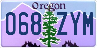 OR license plate 068ZYM