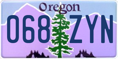 OR license plate 068ZYN