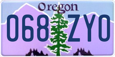 OR license plate 068ZYO