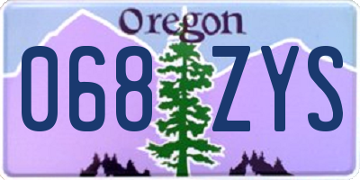 OR license plate 068ZYS