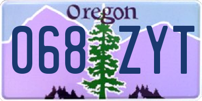 OR license plate 068ZYT