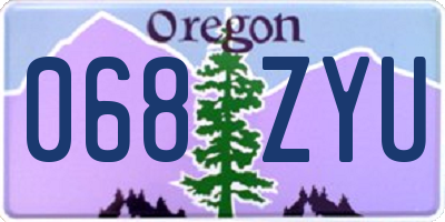 OR license plate 068ZYU