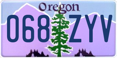OR license plate 068ZYV