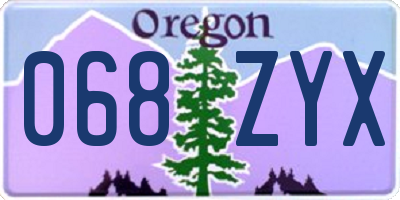 OR license plate 068ZYX