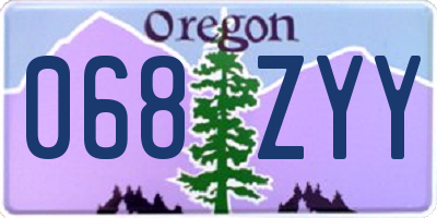 OR license plate 068ZYY