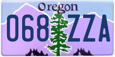 OR license plate 068ZZA