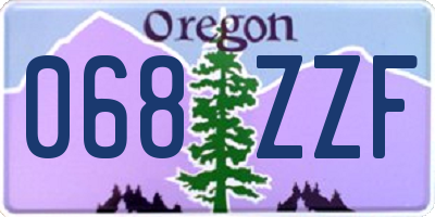 OR license plate 068ZZF