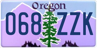 OR license plate 068ZZK
