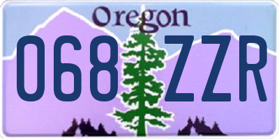 OR license plate 068ZZR
