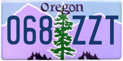 OR license plate 068ZZT