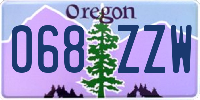 OR license plate 068ZZW