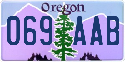 OR license plate 069AAB