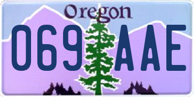 OR license plate 069AAE