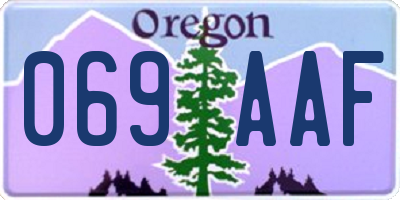 OR license plate 069AAF