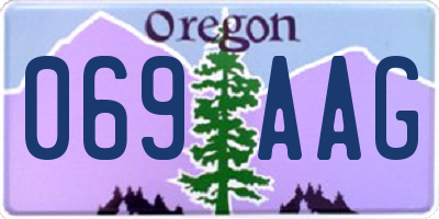 OR license plate 069AAG