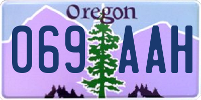 OR license plate 069AAH