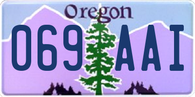 OR license plate 069AAI