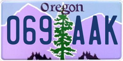 OR license plate 069AAK